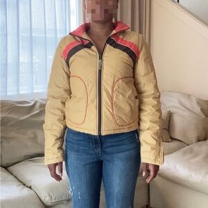 BONGO Tan Ski Jacket with Red and Black Accents